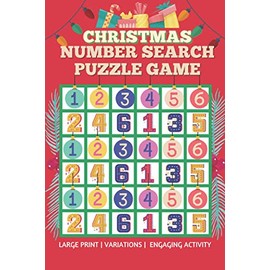 Christmas Number Search Puzzle Game | Engaging activity | Large print: Christmas gift idea for Elderly/Seniors | Number search puzzle game with ... book | 6"x9" Easy to carry, lightweight