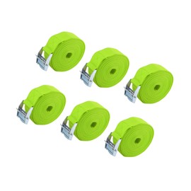 Motoforti 6pcs 1" x 12' Car Cargo Tie Down Straps with Cam Lock Buckle Green Long-lasting