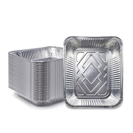 (120 Pack) Premium Lasagna Pans 14" x 10" x 3” Heavy Duty l Disposable Aluminum Foil for Roasting Turkey, Baking, or Cooking