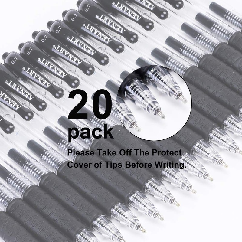 Gel Pens Retractable Fine Point Black Gel Ink Rollerball Pen,