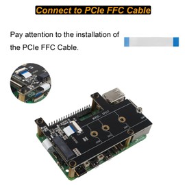 ZDE ZP517A PCIe to M.2 Key M NVMe SSD Shield HAT Hard Drive Adapter Board Pip PCIe Peripheral Board for Raspberry Pi 5 Compatible with M.2 SSD 2230 2242 2260 2280