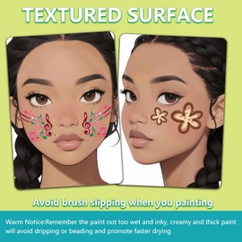 DELORIGIN Pack of 2 Face Painting Exercise Board, Size A4, Reusable Make Up Painting Exercise Boards Template Stage Make Up Practice Tool for Beginners (Women)