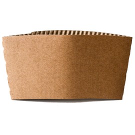 Disposable Kraft Hot Cup Sleeves Paper Cup Jackets - Corrugated Coffee Cup Sleeves - Cardboard Protective Hot And Cold Insulator - Recyclable, Compostable - Fits most 10oz, 12oz, 16oz, 20oz (150)