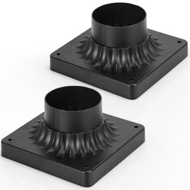 YSN Outdoor Post Light Mounting Base 2 Pack, 3 Inch Pier Mount Base, Aluminum Pier Mount Adapter in Black Finish, 5.63" L x 5.63" W x 2.9" H