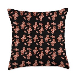 illustrate me Black Red Chrysanthemum Flower Japanese Kiku Pattern Design Throw Pillow, 18x18, Multicolor