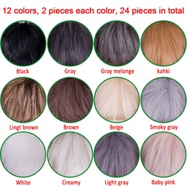 SIQUK 24 Pieces Faux Fur Pom Pom Balls DIY Faux Fox Fur Fluffy Pom Pom with Elastic Loop for Hats Keychains Scarves Gloves Bags Accessories(12 Colours, 2 Pcs for Each Colour)