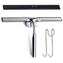 Love-KANKEI Shower Squeegee Window Squeegee with Rubber Lip Includes 1 Spare Lip and 1 Hook (28 cm)