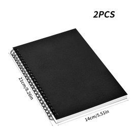 Jinlaili Pack of 2 A5 Drawing Pad Hard Cover, 100 Pages Artist Sketch Pad, Recyclable Sketch Book, Spiral Bound Sketchbook, Sketchbook in Hard Cover, Drawing Pads for Drawing, Sketching