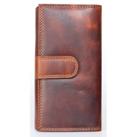 Double Sided RFID Leather Wallet Bull Burry Whole Made of a Strong Genuine Cowhide Brown One Size BB 160000 L101 BRN Vintage Double Sided Medium Brown