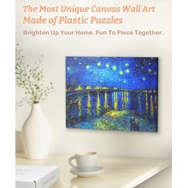PieceRelax Canvas Wall Art Puzzles for Adults - Vincent Van Gogh - Starry Night Over The Rhone Unique Gift & Home Décor with Plastic Jigsaw Puzzle Artwork for Living Room Bedroom [HN1430]