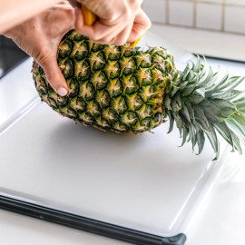 Dexas Non-Slip Grippboard Cutting Board sized 12"x18" in Natural/Gray Color