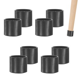 M METERXITY 8-Pack Chair Leg Caps, 15/32 Inch(12mm) PVC Chair Leg Floor Protectors for Folding Chairs/Metal Chairs/Furniture Table/Hardwood Floors, Round Non-Slip Cover End Tips [Black]
