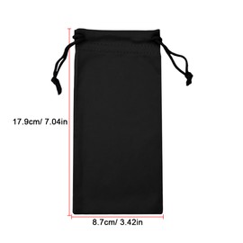 LICQIC 2Pcs Microfibre Sunglasses Soft Pouch, Ski Goggle Bag, Sunglasses Bag (White+Black)