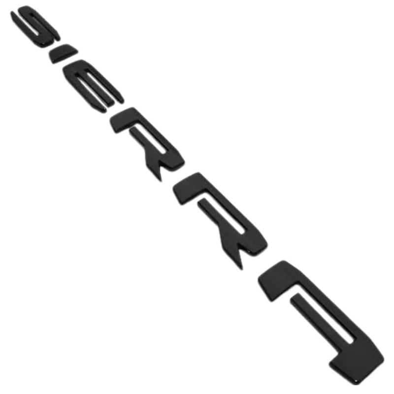 1-PC Sierra Badge Emblem in Glossy Black Finish for GMC