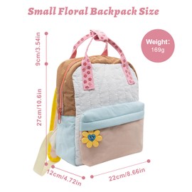 LJCZKA Flowers Children's Backpack for Girls, Small Cute School Bag, Flowers for School, Travel, Commuting, multicoloured