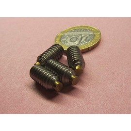 18-8 Stainless Steel Brass Tip Set Screw 1/4"-20 x .500" Thread Length 20 pcs.