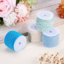 FASHEWELRY - Cuerda trenzada de 3 mm, con temática azul, 4 colores, cuerda decorativa para decoración del hogar, manualidades y manualidades de disfraces