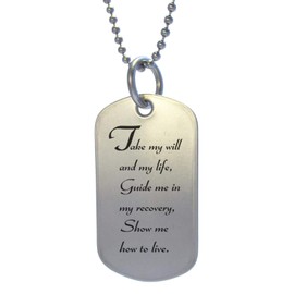 Serenity is Forever NA Narcotics Anonymous 3rd Step Prayer Dog Tag Necklace