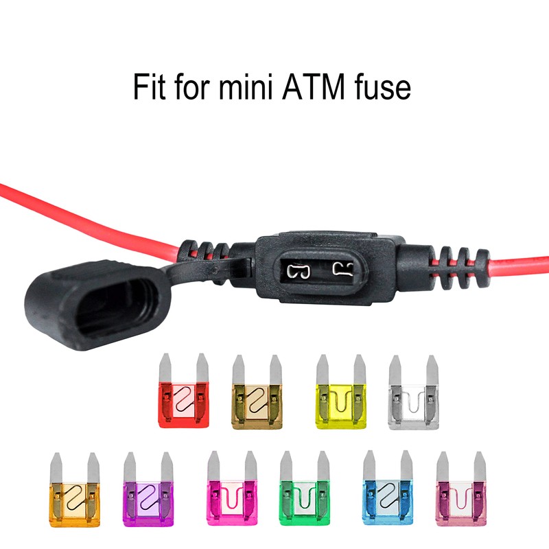 VANTRONIK Waterproof Mini Inline Fuse Holder 16 Gauge 12-inch Long