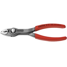 KNIPEX 8201-150SB Twin Grip, Slip Joint Pliers, Adjustable Opening Width, Screw Removal, Holds Worn Bolts, Nuts and More; Plastic Coated Handle, 5.9 inches (150 mm), Mount Included