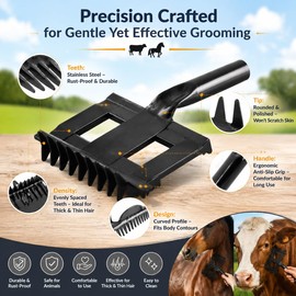 Cattle Cow Sheep Horse Hair Cleaning Slicker Brush Antipruritic Portable Comb Hair Grooming Rake Brush Farm Tool