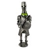 Silver Metal Knight Wine Bottle Holder