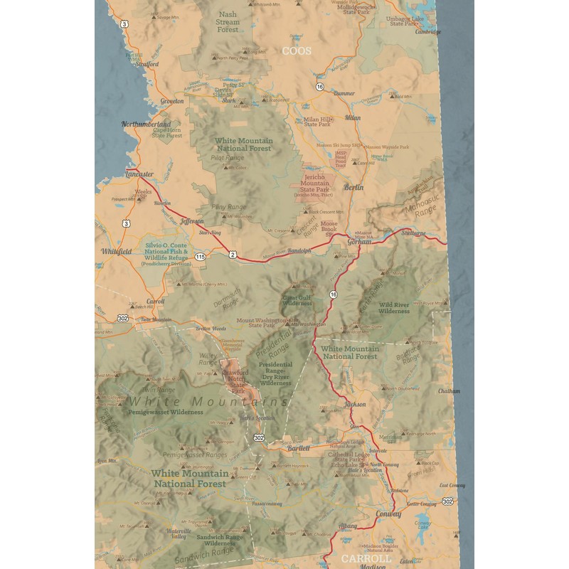 Best Maps Ever New Hampshire State Wall Map 24x36 Poster