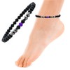 Magnetic Anklet, 9.5 Inches, 6 mm, 2 Packs, Black Frosted