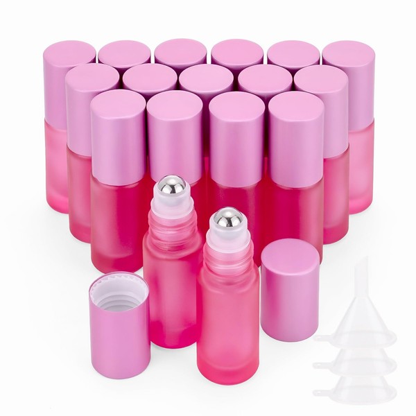 Ellbest 17pack 5ml Essential Oil Glass Roller Bottles Small Roller