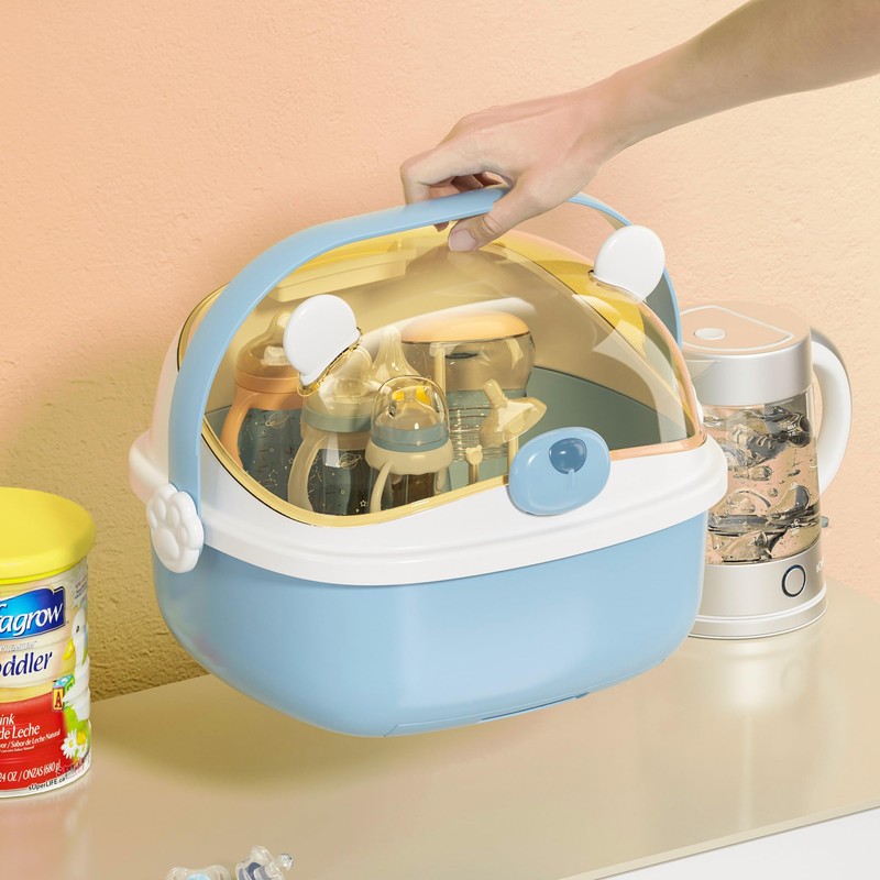 QDTTSRY Baby Bottle Drying Rack Storage, Nursing Bottle Storage Box