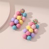 Rainbow Acrylic Ball Dangle Drop Earrings for Women Girls Long