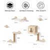 FUKUMARU Cat Wall Shelves, 5-Piece Stable Wooden Wall-Mounted Furniture Set,