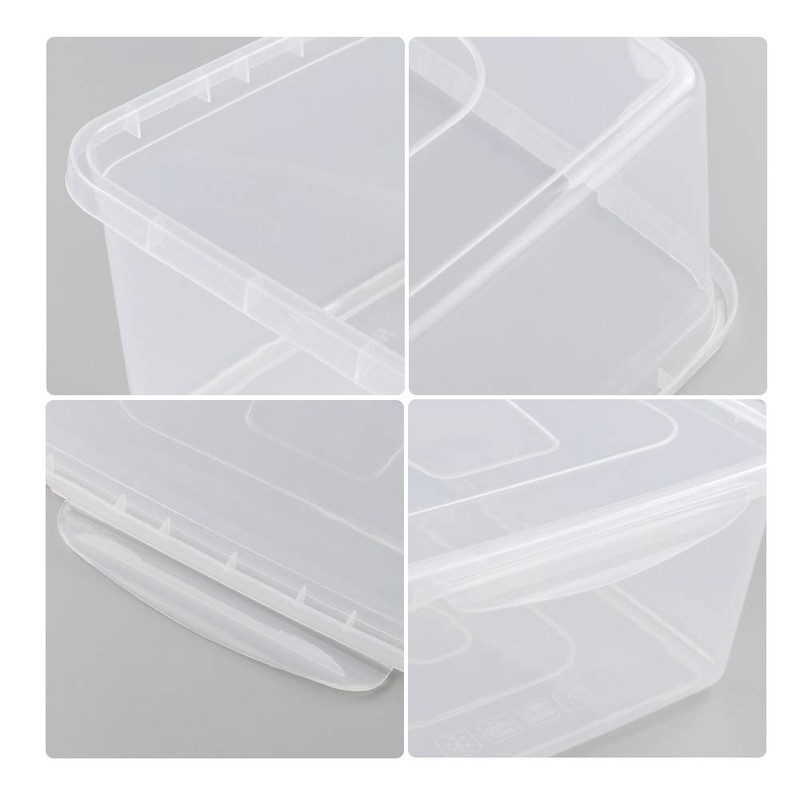 Farmoon 16 Quart Clear Storage Bin, Plastic Latch Containers/Boxes with