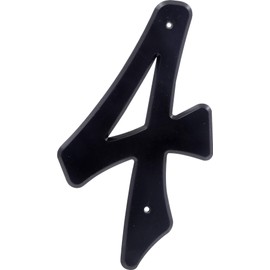 Hillman 839758 Black House Number 4, 4-Inch Nail Plastic