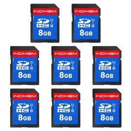 INDMEM SD Card 8GB, Pack of 8 Class 10 8GB Flash Memory Card MLC Standard Secure Digital Cards Camera Card