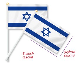 25PCS Israel Handheld Small Flag, Israelis Hand held Mini Decor Decoration Banner
