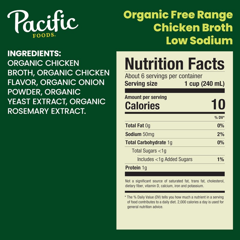 Pacific Foods Low Sodium Organic Free Range Chicken Broth, 48