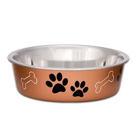 Loving Pets - Bella Bowls - Dog Food Water Bowl No Tip Stainless Steel Pet Bowl No Skid Spill Proof (Medium, Copper)