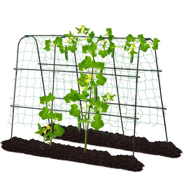 Garden Trellis for Climbing Plants Outdoor，Cucumber Trellis U-Shaped Metal Garden