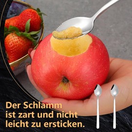 Dreamil Grapefruit Spoons, Pack of 2 Fruit Spoons, Stainless Steel Kiwi Spoon, Dishwasher Safe with Serrated Edge, Dessert Spoon, Fruit Spoon for Baby Food