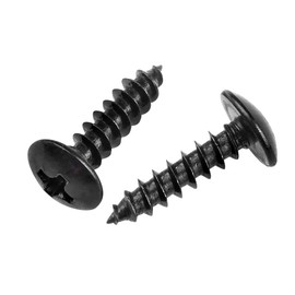 Yudesun Self Tapping Wood Screws - Carbon Steel Screws Phillips Round Head Hardware Nails Wood Screws Black M4 M5