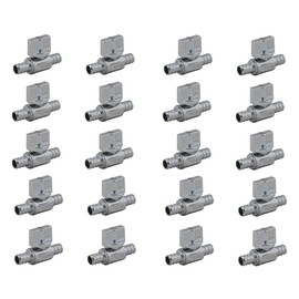 LD- 1/4 Turn Straight Stop Valve, 1/2-in Pex X 1/2-in Pex Quarter Turn LF Brass Chrome Plated Brass Straight Shut off Valve for Faucet or Toilet Installation (20-Pack)
