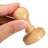 PATIKIL 40mm Stamp Wood Round Handle, 3 Pack Wooden Knobs