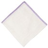 Hell Blues Natural Linen Pocket squares with Contrast Color Stitch,
