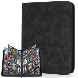 Poképal Trading Card Binder, 9 Pocket Card Collection Binder for 540 Cards, Premium Card Book Double Sided Pocket, Collector Album Card Holder Folder for TCG PM MTG OPCG YGO Sports Cards (Black)