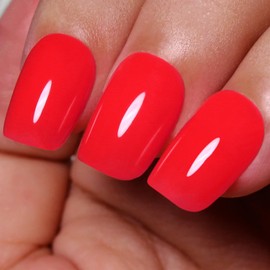 Ozzeal Neon Gel Polish, 0.5 Fl Oz Neon Red Gel Nail Polish Spring Summer Soak off LED UV Gel Nail Polish Art Starter Manicure Salon DIY Nail Gel Polish