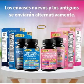 Gwynne Suplemento De Cortisol 90 Cápsulas + Suplemento De Inositol Myo-inositol Y D 90 Cápsulas,con Glicinato De Magnesio,vitamina B12 Y K2