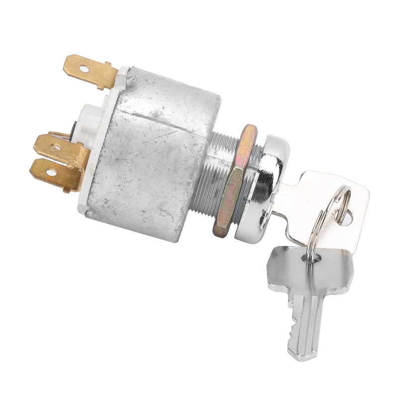 Universal Ignition Switch Lock Cylinder with Keys Aluminum Alloy Replacement