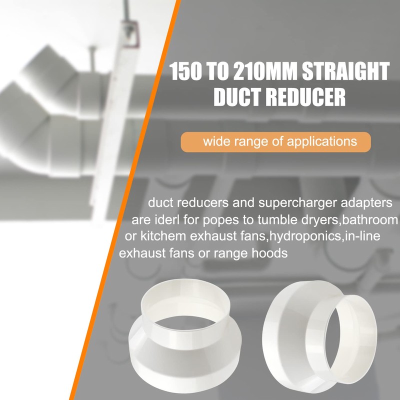 Reducer Reducer Connector for Ventilation Round Pipe Ventilation Systems ABS