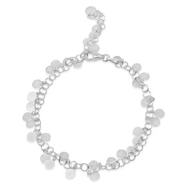 WANDA PLATA Bracelet plate for girls, women, 925 sterling silver, circle bracelet, plate pendant, jewellery in gift box, Sterling Silver